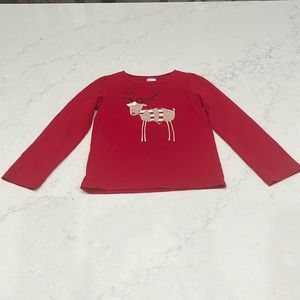 Gymboree Girls Size 4T Long Sleeve  Reindeer Shirt